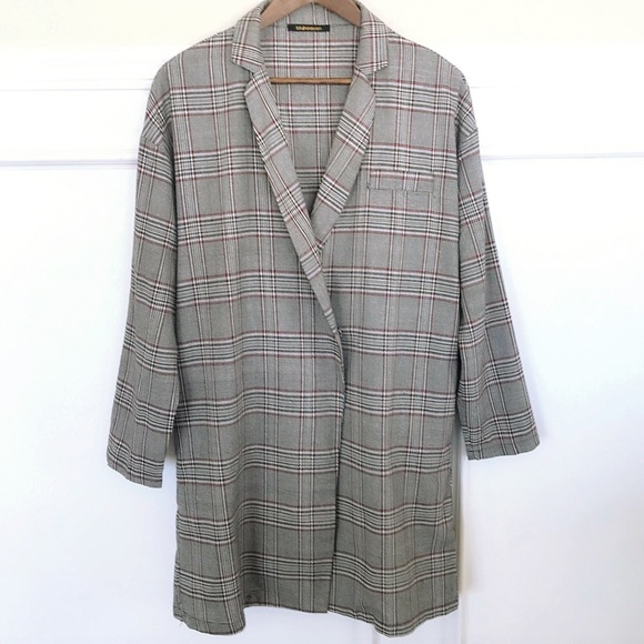 Plaid Pleated Swing Coat - Picture 5 of 9